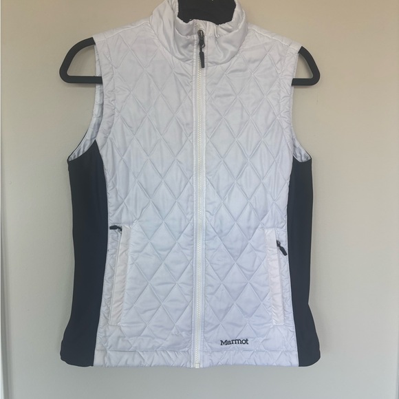 Marmot Jackets & Blazers - Marmot White and Black Quilted Vest Medium